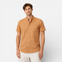 Men’s Linen Cotton Blend Shirt Short Sleeve Lightweight Summer