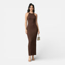 Women’s Ribbed Bodycon Maxi Dress Summer Slim Fit Backless Elegant