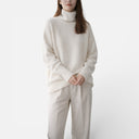 Aria Women’s Cashmere Sweater – Long Sleeve High Neck Pullover