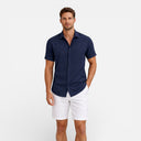 Men’s Linen Cotton Blend Button Up Shirt Breathable Summer Fit