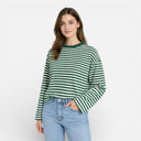 Women’s Cotton Striped Long Sleeve T-Shirt Oversized Casual