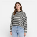 Women’s Cotton Striped Long Sleeve T-Shirt Oversized Casual