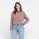 Women’s Cotton Striped Long Sleeve T-Shirt Oversized Casual