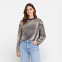 Women’s Cotton Striped Long Sleeve T-Shirt Oversized Casual