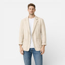 Men’s Linen Cotton Blazer Lightweight Breathable Tailored Summer Jacket