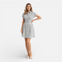 Women’s Striped Shirt Dress Button Front Casual Work Summer