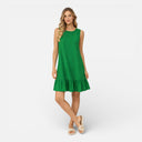 Women’s Lightweight Summer Dress Sleeveless Ruffle Hem A-Line