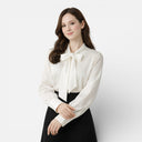 Women’s Chiffon Blouse Tie Neck Long Sleeve Elegant Top