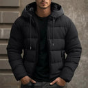 Elias Herren Steppjacke – Winter Steppmantel mit Kapuze