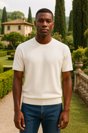 Nathan Men’s Knitted T-Shirt – Short Sleeve Cotton Blend Summer Top