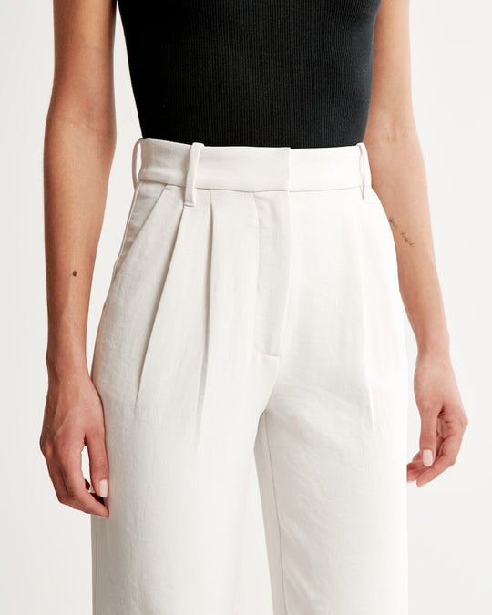 White Trousers with Wide Legs