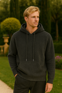 Charlie Men’s Wool Hoodie – Long Sleeve Pullover with Kangaroo Pocket