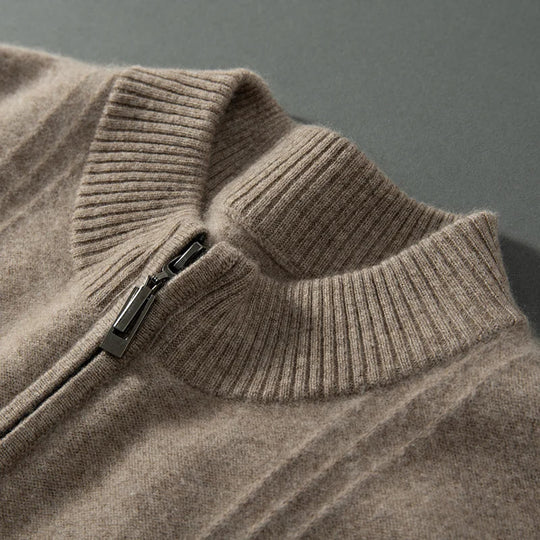 Ellison - Men's Classic Knit Zip-Up Cardigan