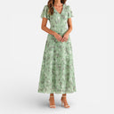 Tamara - Floral Maxi Dress with Flutter Sleeves
