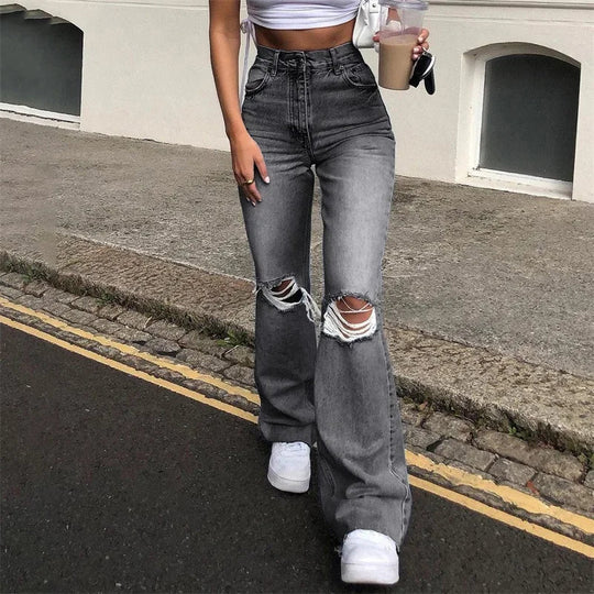 Amee - Casual Wijde Pijpen Denim Jeans Dames