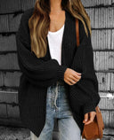 Diana Women’s Chunky Knit Cardigan – Long Sleeve Open Front Sweater