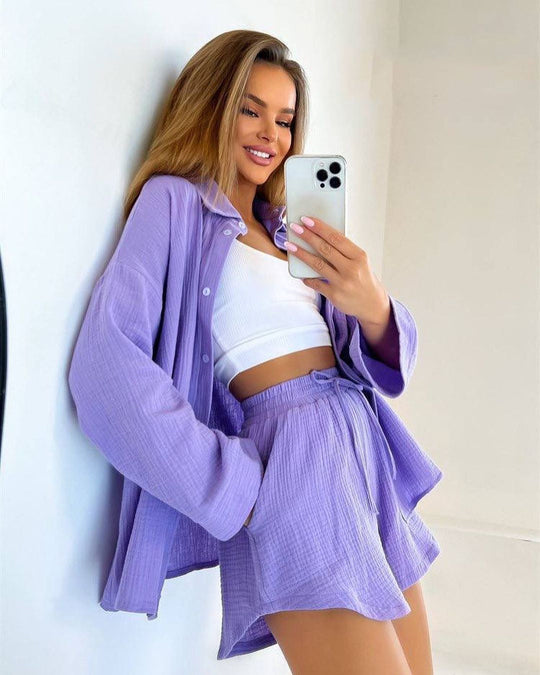 Veala - Fashionable Long Sleeve Blouse and Suit