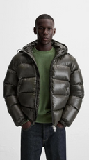Dale – Men’s hooded puffer jacket with zipper closure