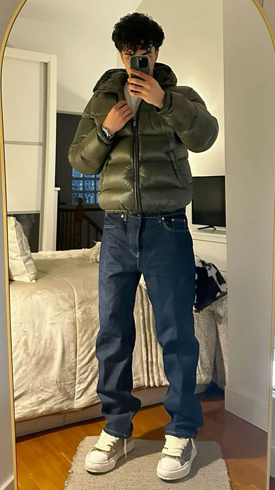 Noah Herren Steppjacke – Glänzender gesteppter Wintermantel mit Kapuze