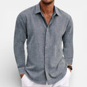 Men’s Long Sleeve Button-Up Shirt Lightweight Relaxed Fit