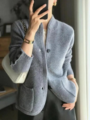 Clara Women’s Textured Knit Cardigan – Button Front Casual Jacket