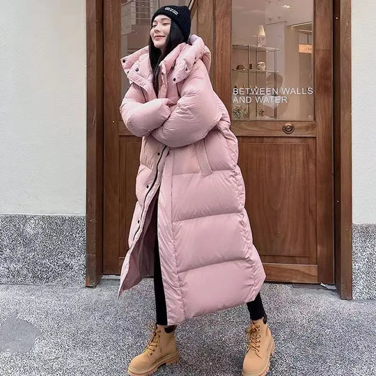 Lisa Damen Kapuzen Steppmantel – Lange Winterjacke
