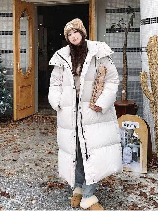 Lisa Damen Kapuzen Steppmantel – Lange Winterjacke