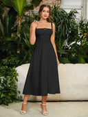 Anouska – Women’s Sleeveless Maxi Dress With Tie Straps