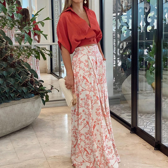 Zoey - Elegant Set With Wide Leg Pants and Blouse