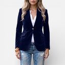 Odessa | Velvet Blazer with Button Detail