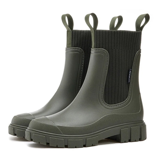 Nova Damen Regenstiefel – Wasserdichte Chelsea-Stiefeletten für den Knöchel