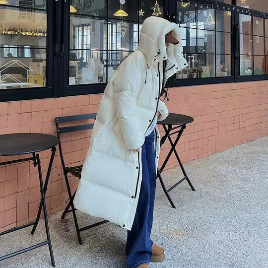 Lisa Damen Kapuzen Steppmantel – Lange Winterjacke