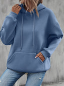 Nahla – Solid Color Fleece Hoodie with Pocket