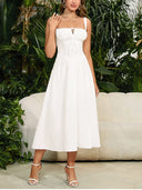 Anouska – Women’s Sleeveless Maxi Dress With Tie Straps