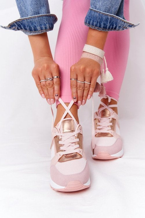 Amaya | Dames Vetersneakers met Metallic Detail
