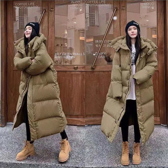 Lisa Damen Kapuzen Steppmantel – Lange Winterjacke