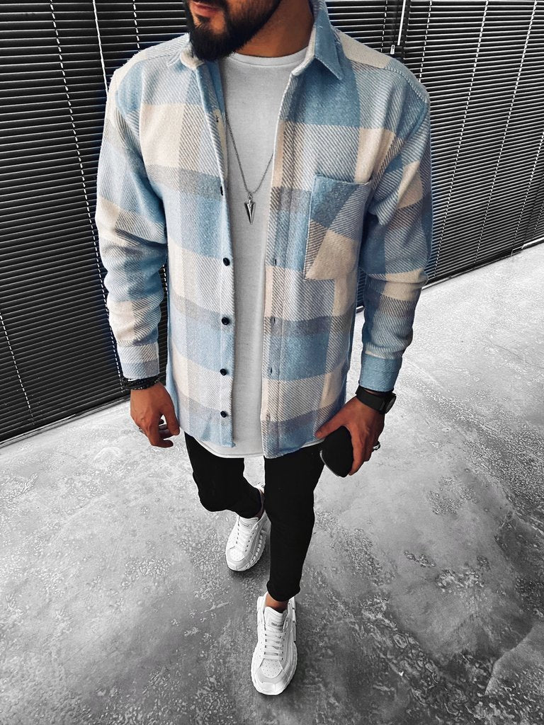 Adrian | Men's Checked Overshirt – Stylish, Comfortable & Versatile