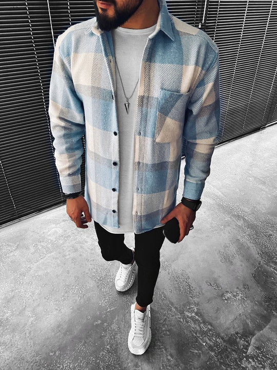 Adrian | Men's Checked Overshirt – Stylish, Comfortable & Versatile