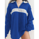 Mila Damen Fleece Pullover – Halb Reißverschluss Übergroßer Pullover