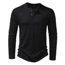 Barclay & Bloom | Men’s Henley Shirt – Long Sleeve Cotton Blend Top with Button Placket