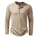 Barclay & Bloom | Men’s Henley Shirt – Long Sleeve Cotton Blend Top with Button Placket
