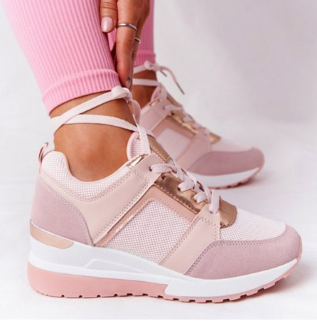 Amaya | Dames Vetersneakers met Metallic Detail