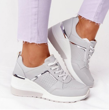 Amaya | Dames Vetersneakers met Metallic Detail