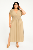 Maria Dress – Pleated Chiffon V-Neck Dress