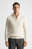 Barclay & Bloom | Herren Halb-Reißverschluss Strickpullover aus Wollmischung