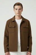 Barclay & Bloom | Men’s Woven Overshirt Jacket with Lapel Collar
