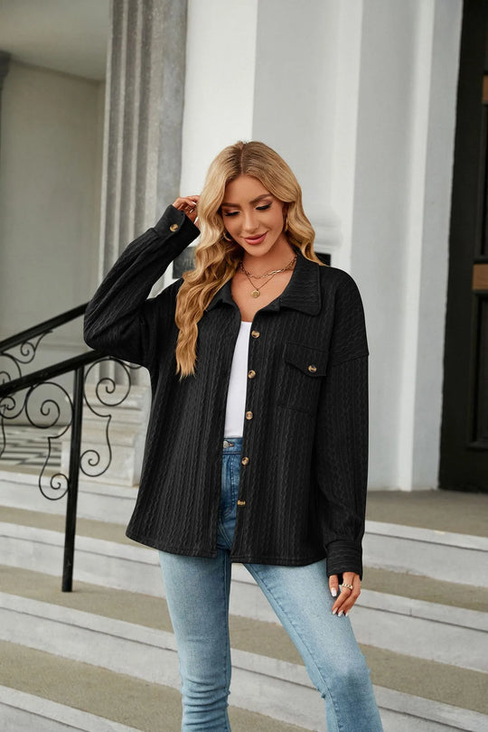 Florine Blouse met Patroon - Lange Mouwen met Zakken