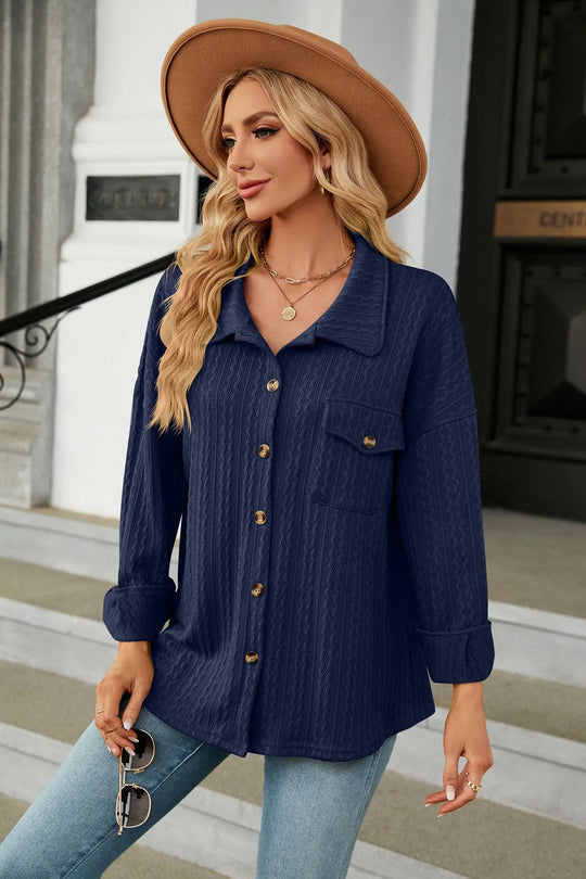 Florine Blouse met Patroon - Lange Mouwen met Zakken