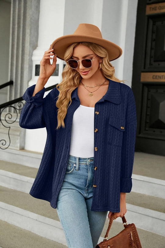Florine Blouse met Patroon - Lange Mouwen met Zakken