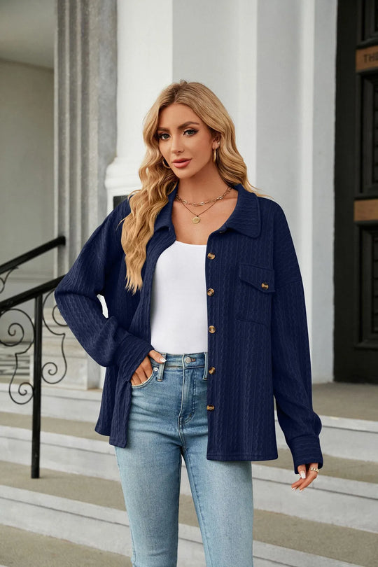 Florine Blouse met Patroon - Lange Mouwen met Zakken